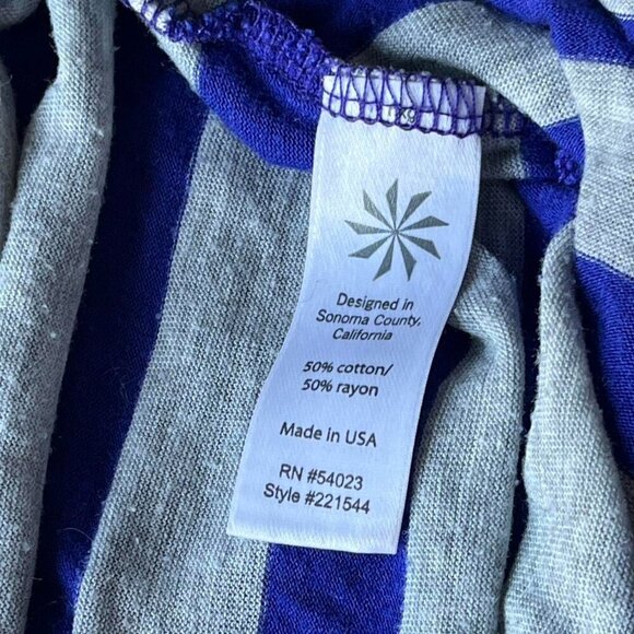 Athleta Blue and White Striped Athletic Loose Fit Tank Top - Picture 7 of 7